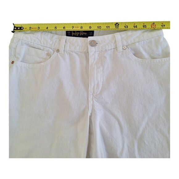 Indigo Rein White Denim Loose-Fit Jeans Wide Leg Cotton Juniors size 13 Mid Rise - Picture 7 of 16